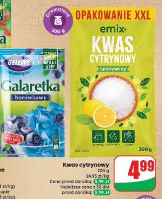 Galaretka borówkowy smak Gellwe promocja w Dino
