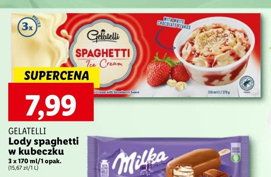 Lody spaghetti Gelatelli promocja