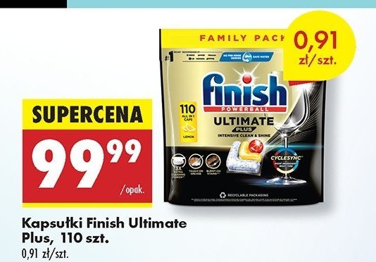 Kapsułki do zmywarki lemon Finish ultimate plus promocja