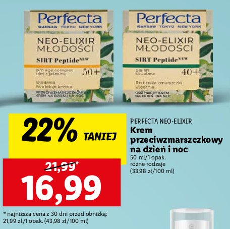 Wygładzający krem na dzień i na noc 40+ PERFECTA NEO-ELIXIR MŁODOŚCI promocja