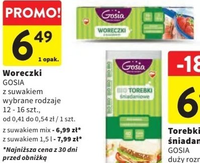 Woreczki z suwakiem 1.5 l Gosia promocja