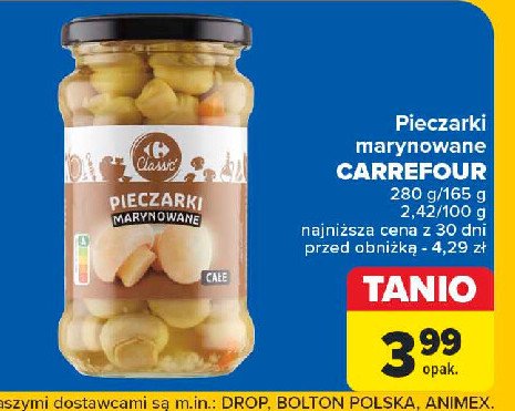 Pieczarki marynowane całe Carrefour promocja