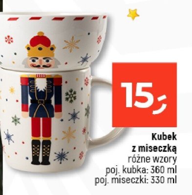 Kubek z miseczką różne wzory, poj. kubka: 360 ml, poj. miseczki: 330 ml promocja w Dealz