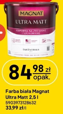 Farba biała Magnat Ultra Matt 2,5 l promocja w Castorama