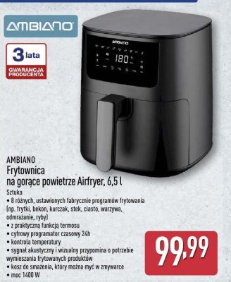 Frytownica na gorące powietrze Airfryer AMBIANO 6.5 l promocja w Aldi