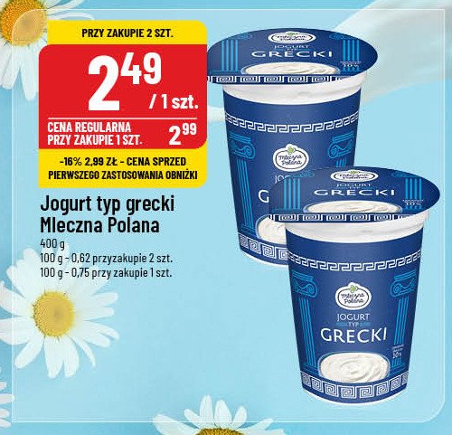 Jogurt grecki Mleczna polana promocja