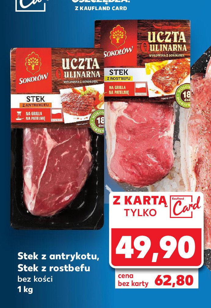 Stek z antrykotu bez kości Sokołów uczta qulinarna promocja