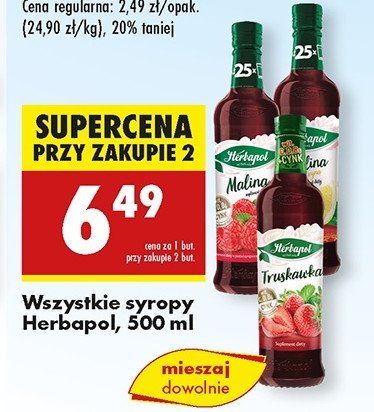 Syrop truskawkowy Herbapol promocja w Biedronka