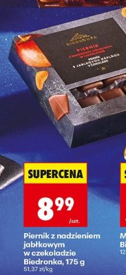 Piernik z nadzieniem jabłkowym w czekoladzie  promocja w Biedronka