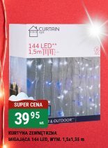 Kurtyna zewnętrzna migająca 144 LED WYM. 1,9x3m promocja w bi1