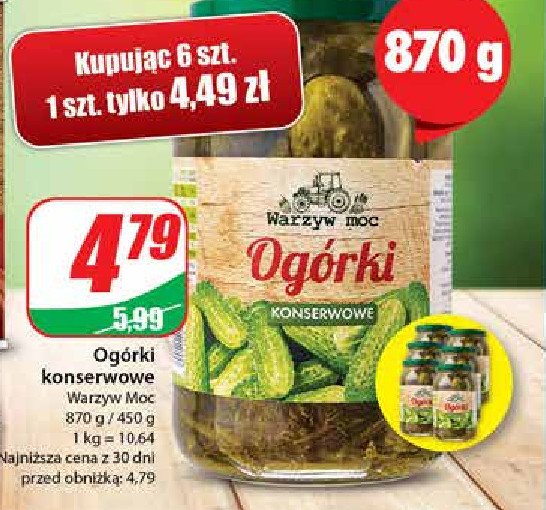 Ogorki konserwowe Warzyw moc promocja