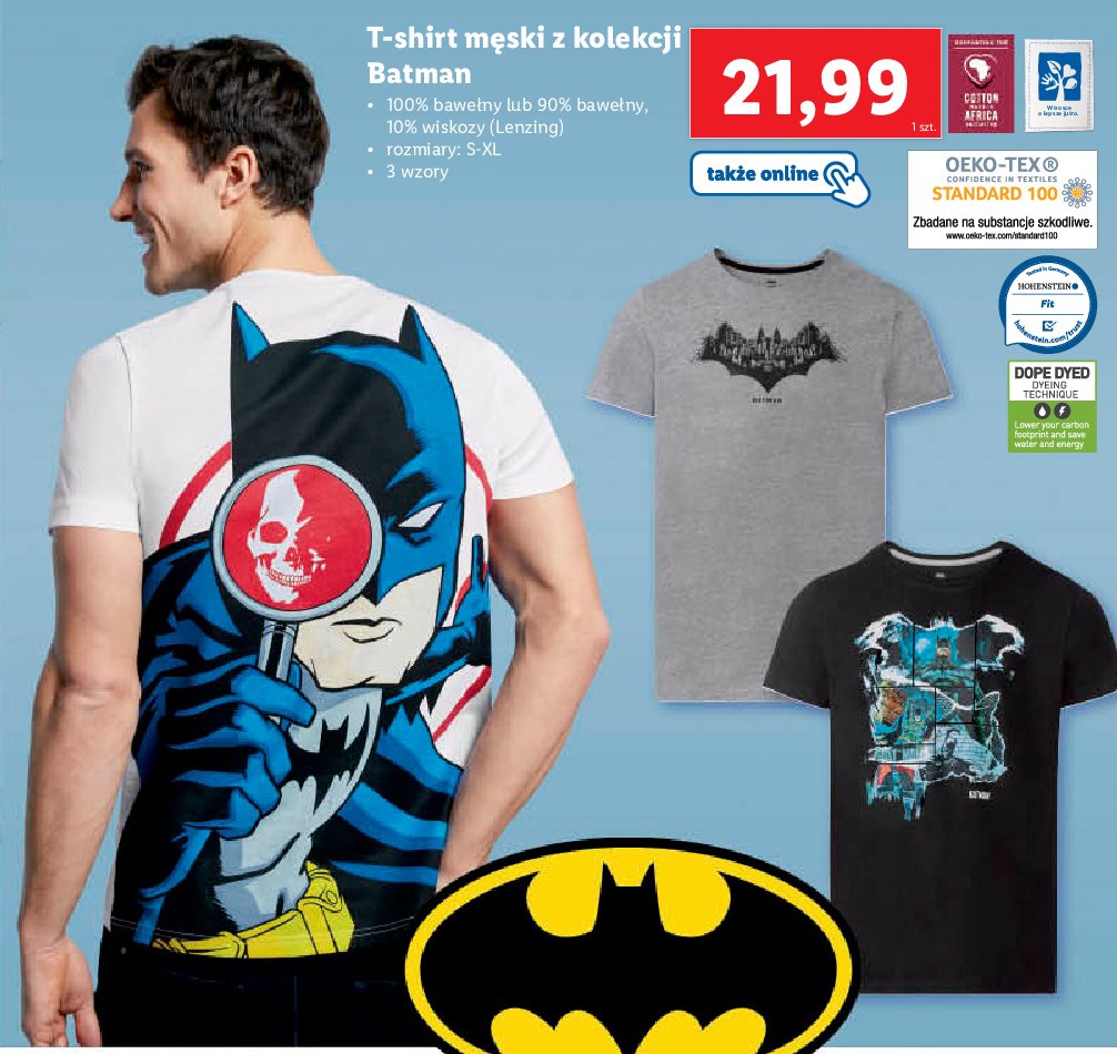 T-shirt męski batman s-xl promocja w Biedronka