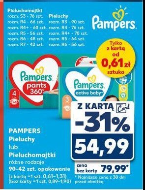 Pieluszki dla dzieci junior 5 Pampers active baby promocja