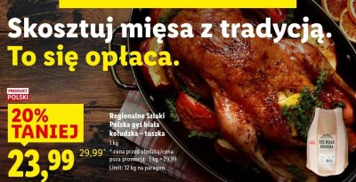 Gęś biała kołudzka tuszka Regionalne Szlaki Polska promocja w Lidl