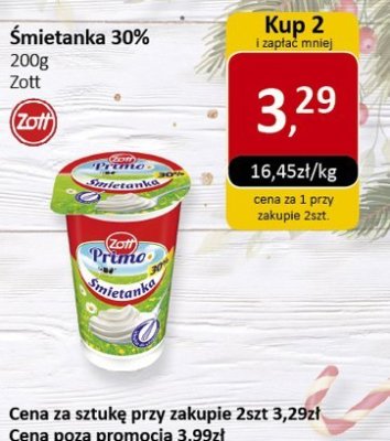 Śmietanka 30% 200g Zott promocja w Market Point