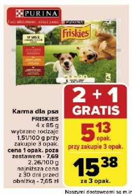 Karma dla psa wo艂owina kurczak i jagni臋cina w galaretce Purina friskies promocja