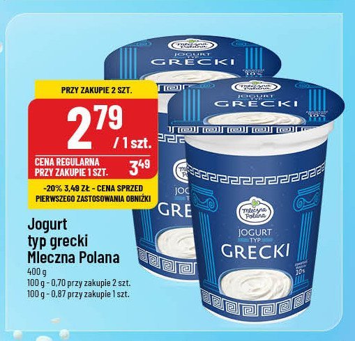 Jogurt grecki Mleczna polana promocja