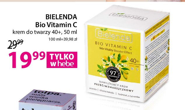 Krem nawilżający przeciwzmarszczkowy 40+ Bielenda bio vitamin c promocja