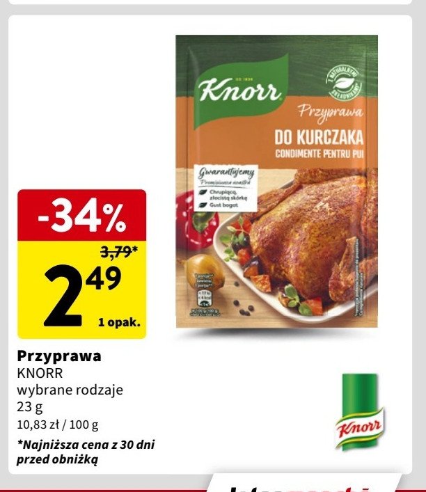 Do kurczaka Knorr przyprawa promocja w Intermarche