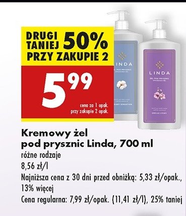 Kremowy żel pod prysznic creamy sensation Linda promocja w Biedronka