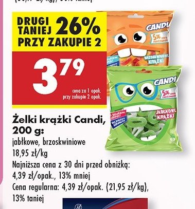 Żelki brzoskwiniowe Candi promocja w Biedronka