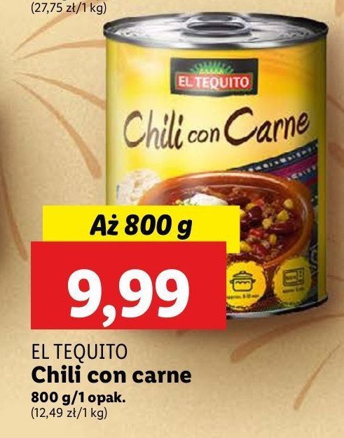 Chili con carne El tequito promocja