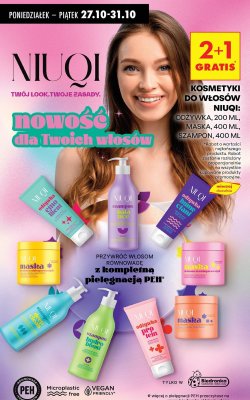 Kosmetyki do włosów NIUQI: odżywka 200 ml, maska 400 ml, szampon 400 ml promocja w Biedronka