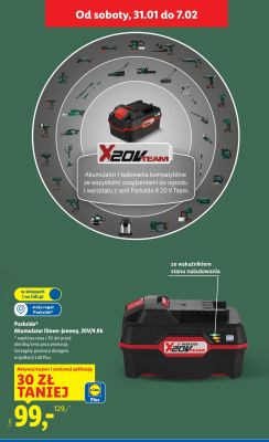 Akumulator litowo-jonowy Parkside 20V/4 Ah promocja w Lidl