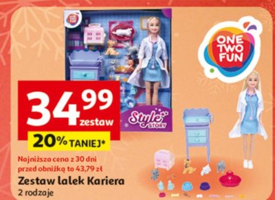 Zestaw lalek Kariera 2 rodzaje One Two Fun promocja w Auchan