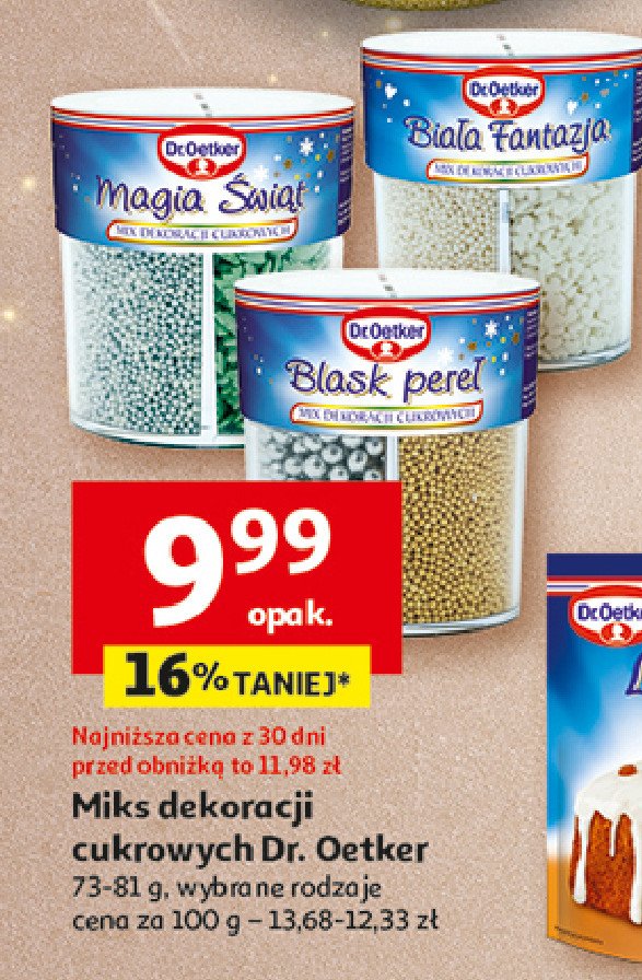 Perły dekoracyjne blask pereł Dr. oetker promocja w Auchan