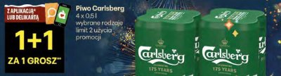 Piwo Carlsberg promocja w Delikatesy Centrum