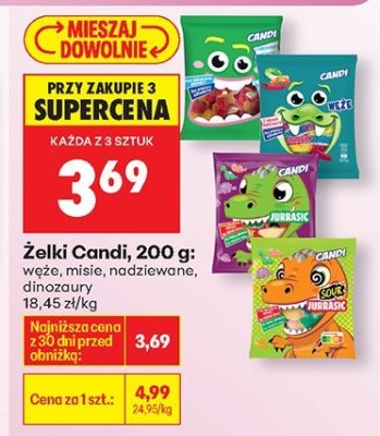 Żelki Candi, 200 g dinozaury promocja w Biedronka