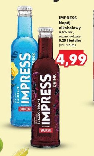 Drink blackcurrant Sobieski impress promocja w Kaufland