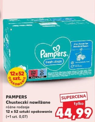 Chusteczki nawilżane PAMPERS różne rodzaje 12 x 52 sztuki promocja w Kaufland