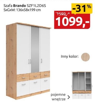 Szafa Brando SZFZL2D6S promocja w Black Red White