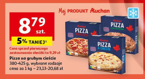 Pizza z szynką i pieczarkami Auchan promocja