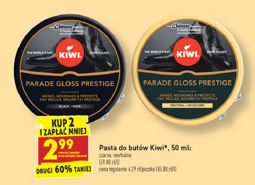 Pasta do butów czarna Kiwi parade gloss prestige promocja