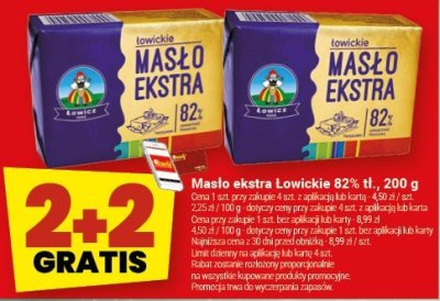 Masło Masło ekstra Łowickie 82% promocja w Twój Market