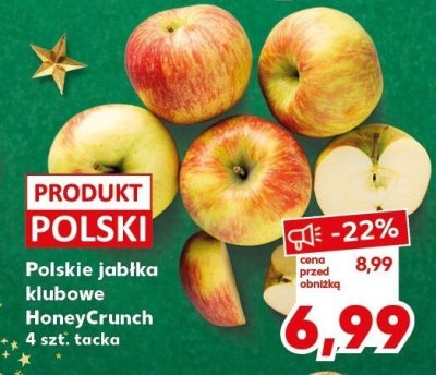 Jabłka polskie klubowe HoneyCrunch 4 szt. tacka promocja w Kaufland