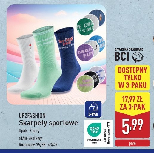 Skarpety sportowe 35/38 Up2fashion promocja