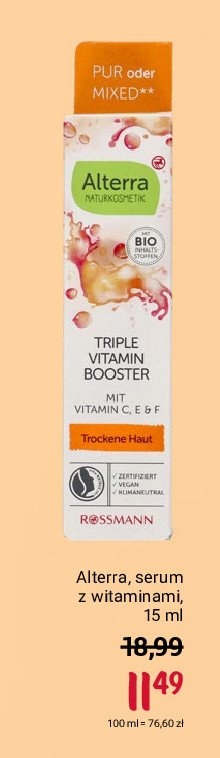 Serum witaminowy triple vitamin booster Alterra promocja