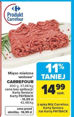 Mięso mielone wołowe promocja w Carrefour Market