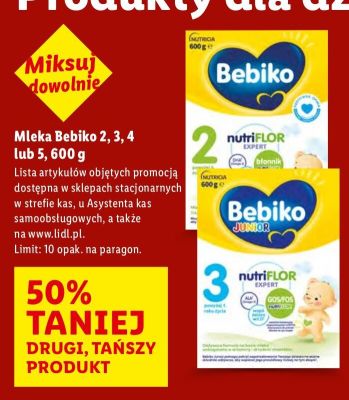 Mleko Bebiko 2, 3, 4 lub 5 DRUGIE -50 promocja w Lidl