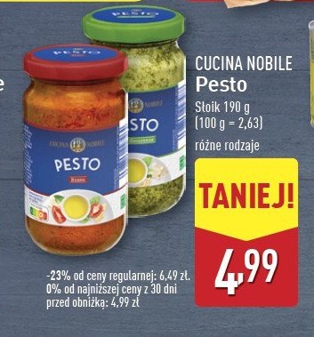 Pesto rosso Cucina nobile promocja w Aldi