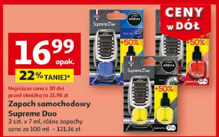 Zapach samochodowy duo black AROMA CAR SUPREME promocja w Auchan