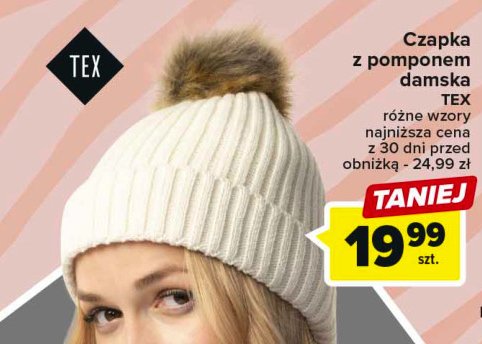 Czapka z pomponem damska Tex promocja
