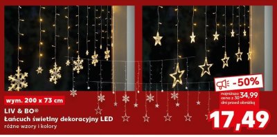 Łańcuch świetlny dekoracyjny LED LIV & BO różne wzory i kolory, wym. 200 x 73 cm promocja w Kaufland