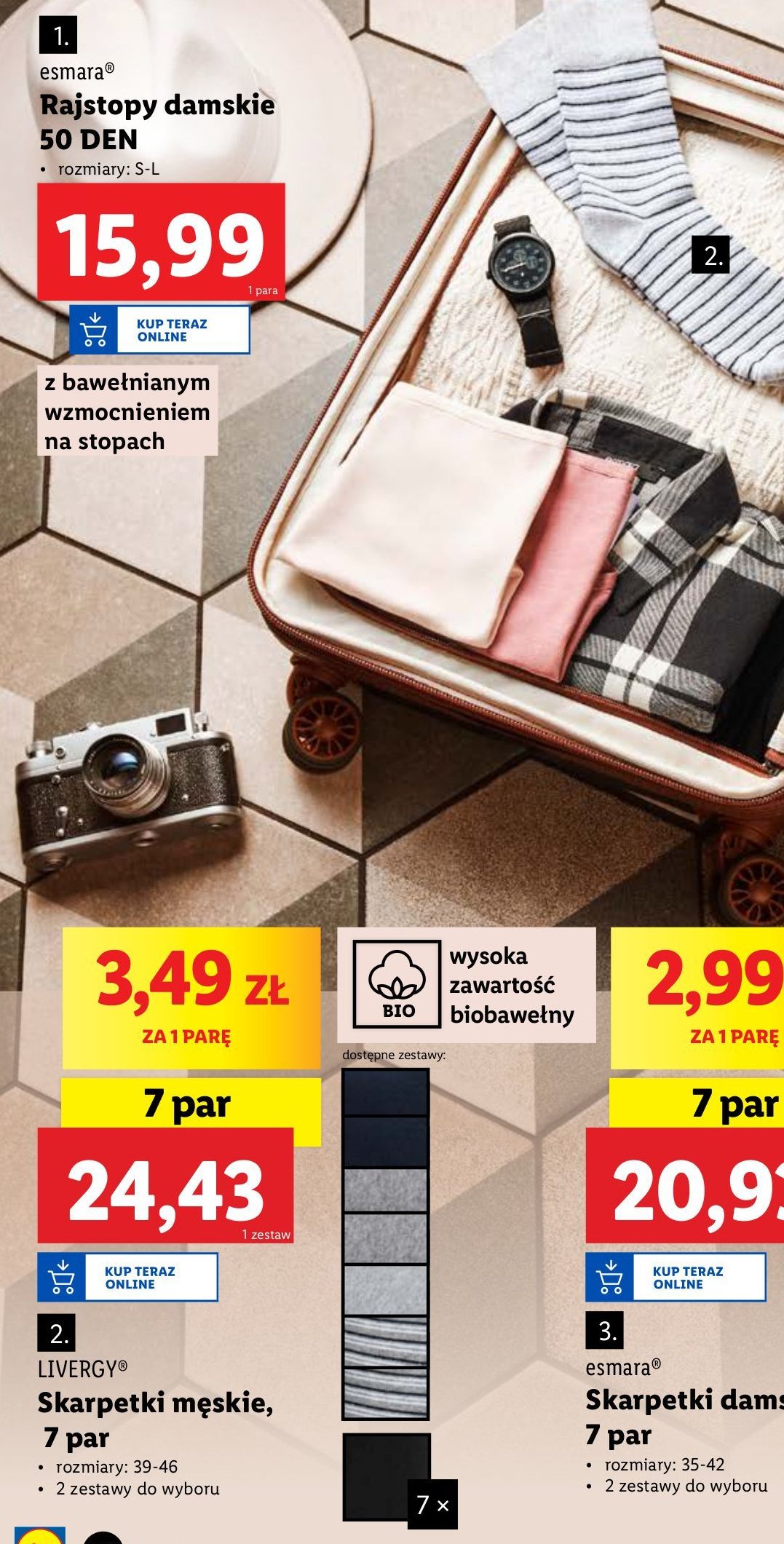 Skarpety męskie 39-46 Esmara promocja