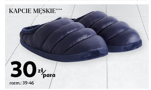 Kapcie męskie 36-46 Auchan inextenso promocja