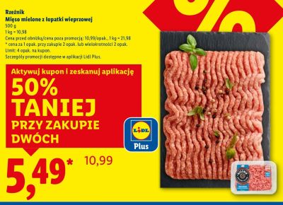 Mięso mielone z łopatki wieprzowej 500 g promocja w Lidl
